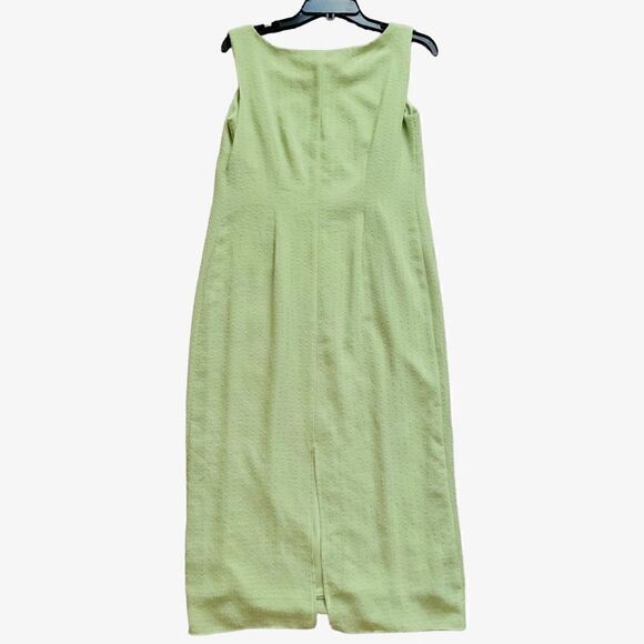 Miss Dorby Vintage 2 Piece Green Floral Textured Dress Set Size 10P - Picture 6 of 8